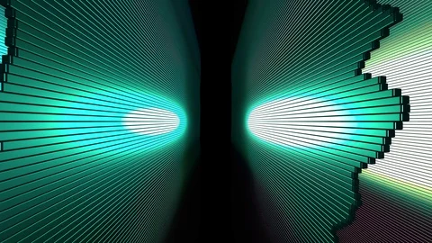 3D Seamless loop of dark alley with bouncing metallic bar wall Stock Footage 124803077