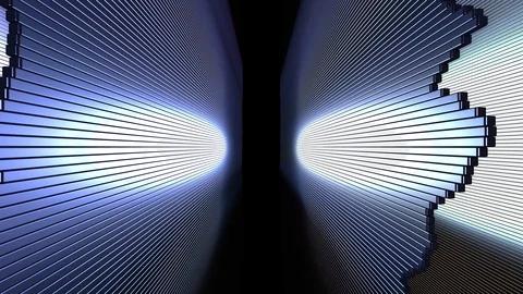 3D Seamless loop of dark alley with bouncing metallic bar wall Stock Footage 124803431