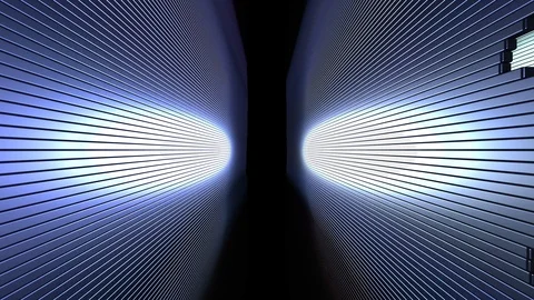 3D Seamless loop of dark alley with bouncing metallic bar wall Stock Footage 124803527