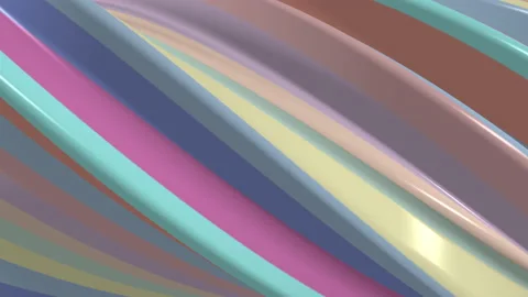 3d seamless loop twisted pastel line 4k colorful wave Stock Footage 144871470