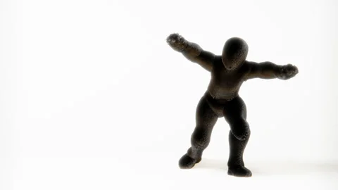 3D seamless looped animation of a dancing furry black monster, breakdance dance Stock Footage 224919259