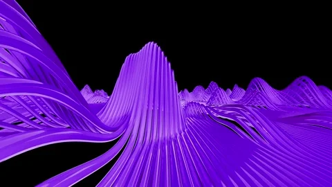 3D Seamless Looping Motion Graphic of Digital Purple Cable Waves Stock Footage 314171114