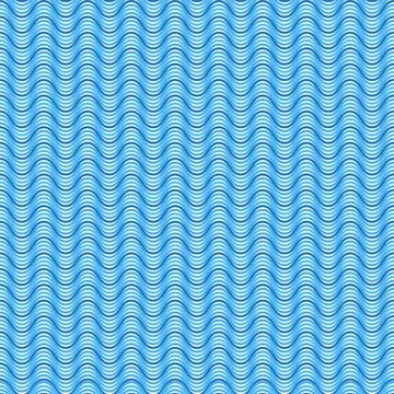 3D seamless pattern Aqua sea wave simple river ocean waves Stock Illustration