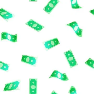 3D Seamless Pattern of Dollar Banknotes Stock Illustration