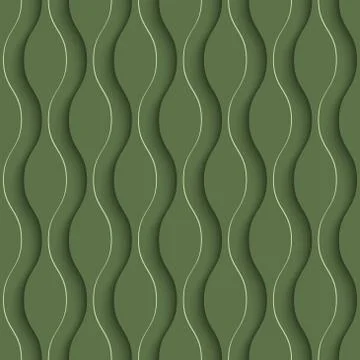 3D Seamless Pattern in Kale Color. Stockillustratie