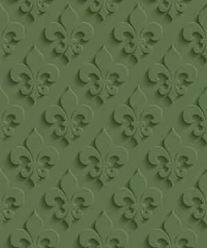 3D Seamless Pattern in Kale Color. Stockillustratie