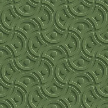 3D Seamless Pattern in Kale Color. Stockillustratie