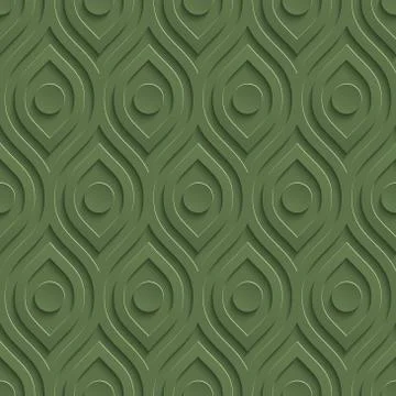 3D Seamless Pattern in Kale Color. Stockillustratie