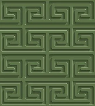 3D Seamless Pattern in Kale Color. Stockillustratie
