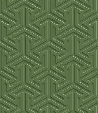 3D Seamless Pattern in Kale Color. Stockillustratie