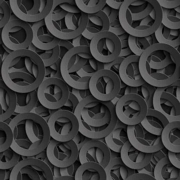 3D seamless pattern with paper cut out circles Illustrazione stock