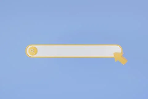 3D search bar, arrow, cursor. Search bar template for website. Navigation sea Stock Illustration
