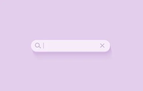 3D search bar. Browser button for website and UI design. Search form template Illustrazione stock