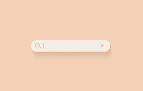 3D search bar. Browser button for website and UI design. Search form template Stock Illustration