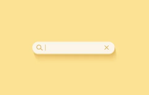 3D search bar. Browser button for website and UI design. Search form template Stock Illustration