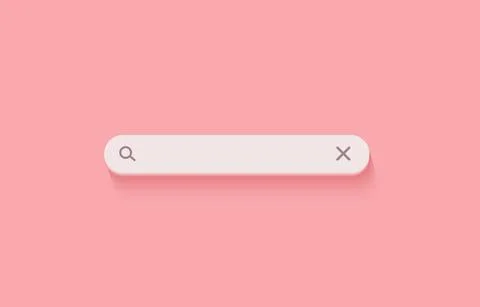 3D search bar. Browser button for website and UI design. Search form template Stock Illustration