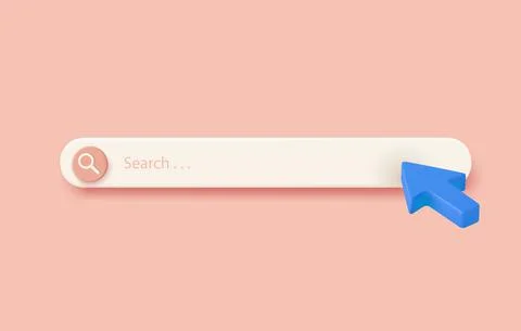 3d Search bar template for website. Stock Illustration