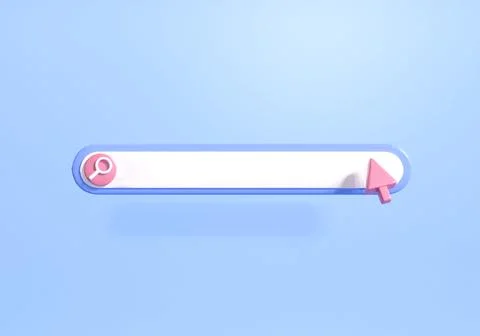 3d search bar template for website on blue background. search for browser c.. Ilustración de archivo