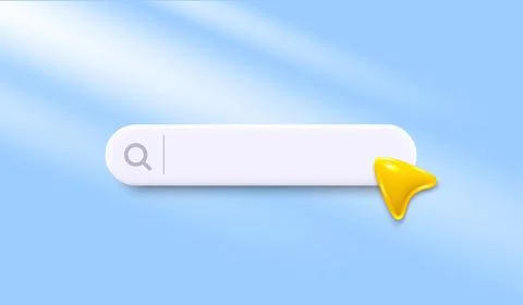 3d search bar template for website. Navigation search for web browser. 3d arrow Stock Illustration