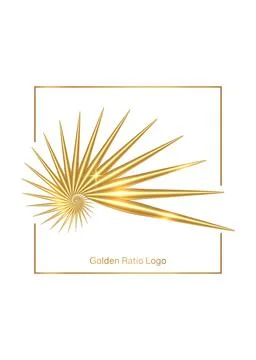 3D seashell nautilus, gold logo. Golden Ratio with smooth shape, isolated Stock Illustration