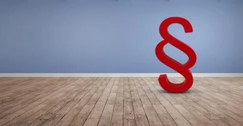 3D Section icon on floor in room Stock Photos