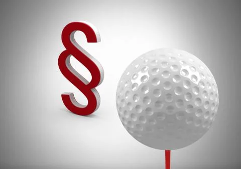 3D Section symbol icon and golf ball Stock Illustration