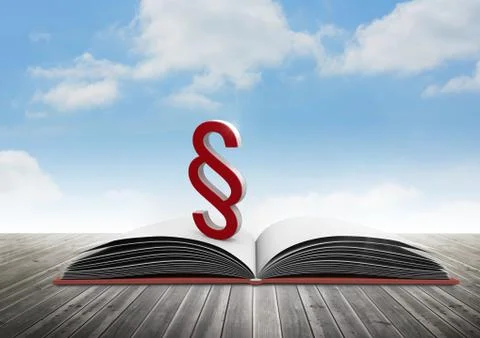 3D Section symbol icon and book with sky Illustrazione stock