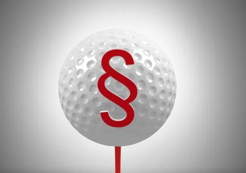 3D Section symbol icon and golf ball Stock Illustration