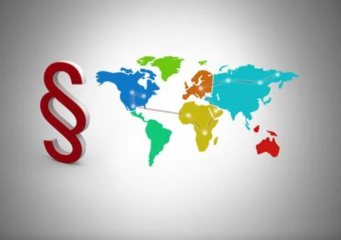 3D Section Symbol icon with world map Stockillustratie