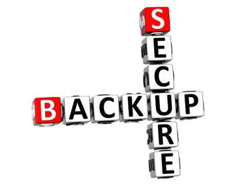 3d secure backup crossword on white background Stock Illustration