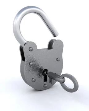 3D securiry padlock Stock Illustration
