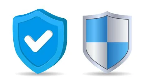 3d security and protection shield emoji icon vector illustration Stock Illustration