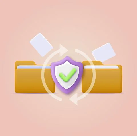 3d security files transfer concept. Vector Stock Illustration