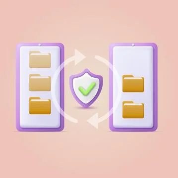 3d security files transfer concept. Vector Stock Illustration