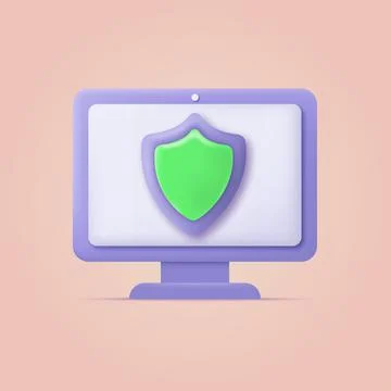 3d security guaranted computer concept. Vector Stock Illustration