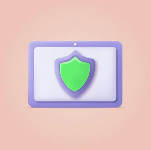3d security guaranted tablet concept. Vector Stock Illustration