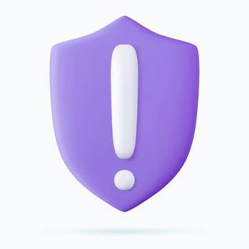 3d Security guard shield exclamation icon Stock Illustration