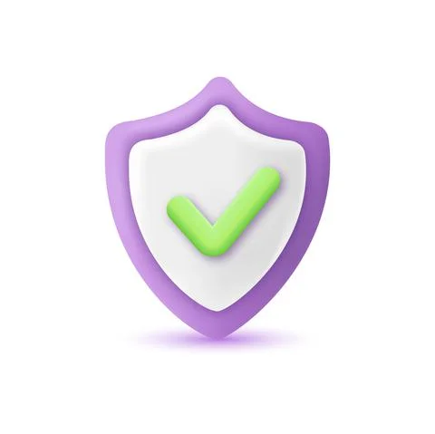 3d security guarenteed shield check mark. Vector Stock Illustration