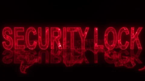 3d security lock text technology earth m... | Stock Video | Pond5