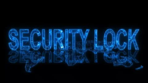 3d security lock text technology earth map Stock Photos