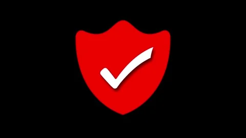 3D Security Shield Check Mark Symbol Motion Animation, Minimal 3D Security .. Stock Footage 308088076