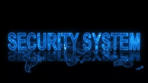 3d security system text technology earth map glowing Stock Photos