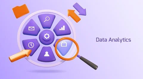 3D segment. Data analytic. Business target. Behavior audience for customer focus Illustrazione stock
