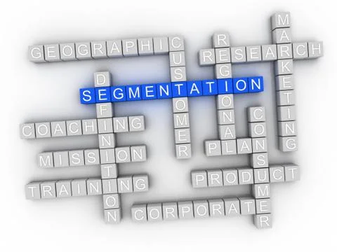 3d Segmentation word cloud collage, business concept background Stock Illustration