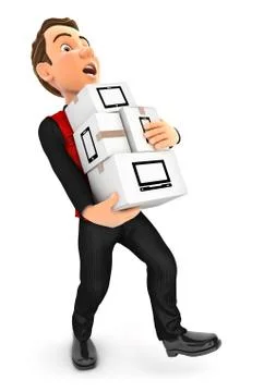 3d seller overworked Stock Illustration