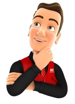 3d seller thinking Stock Illustration