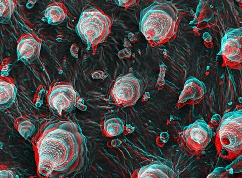 3D SEM image of ladybird larva, 8 degree tilt Stock Illustration