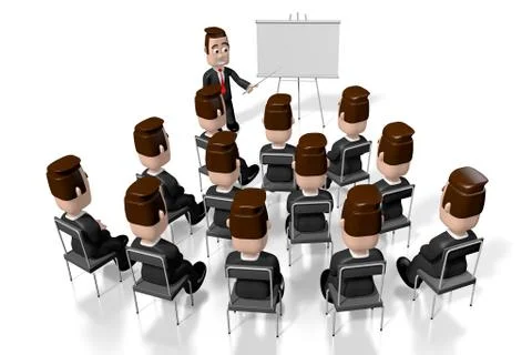 3D seminar, training, meeting concept Illustrazione stock