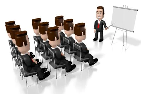 3D seminar, training, meeting concept Illustrazione stock