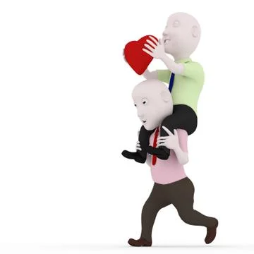 3d send a heart. Stock Illustration